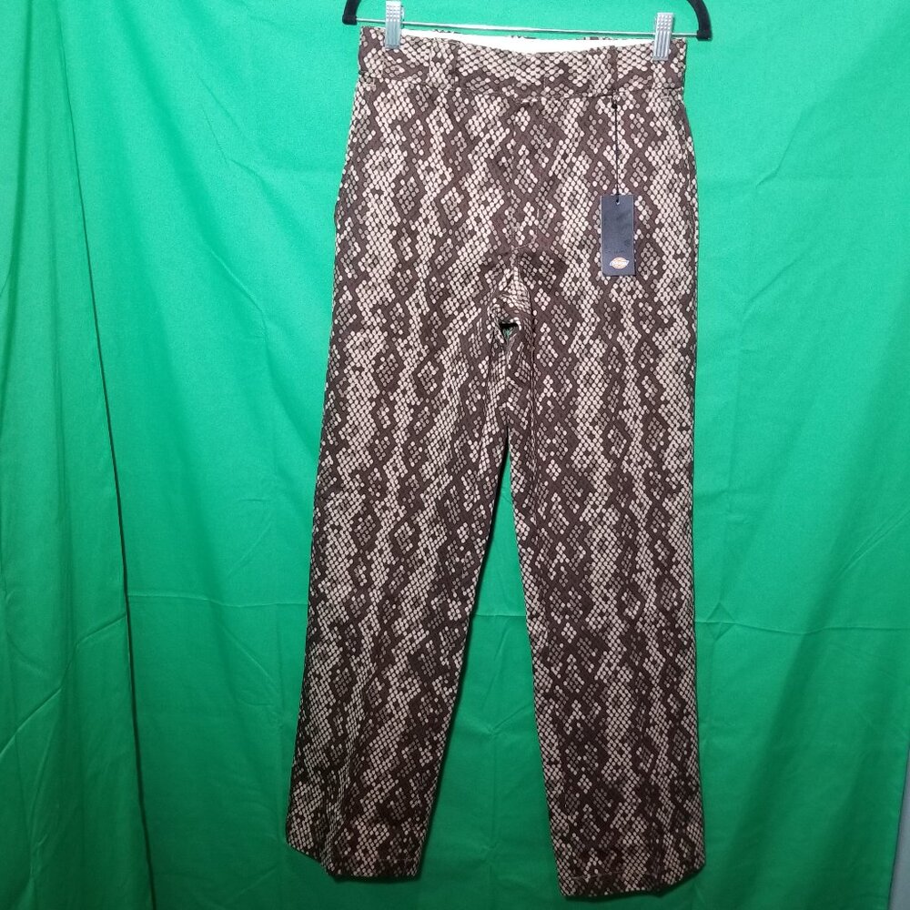 Dickies Snakeskin Chino Pants Mens 28x32 Brown Animal Print 874 Original Fit NWT